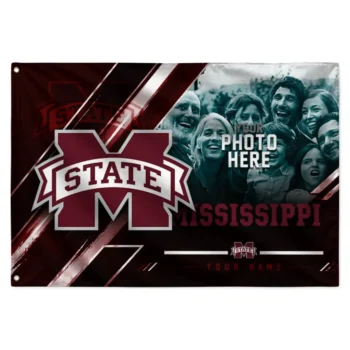 Mississippi State Bulldogs House Flag Customized Diagonal Stripes Maroon Best Selling