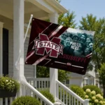 Mississippi State Bulldogs House Flag Customized Diagonal Stripes Maroon Best Selling