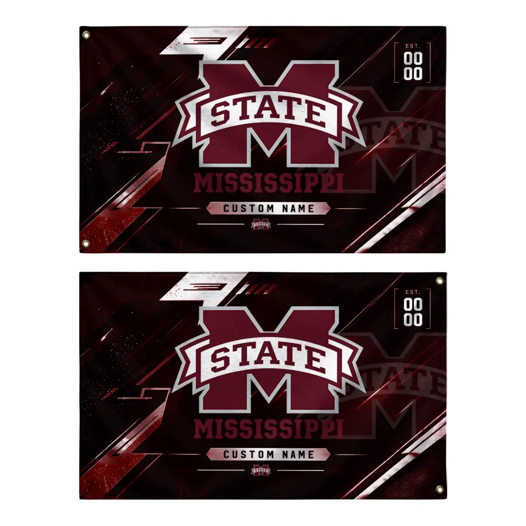 Mississippi State Bulldogs House Flag Personalized Speed Slashes Maroon Fashion Forward Mississippi State Bulldogs House Flag Personalized Speed Slashes Maroon Fashion Forward
