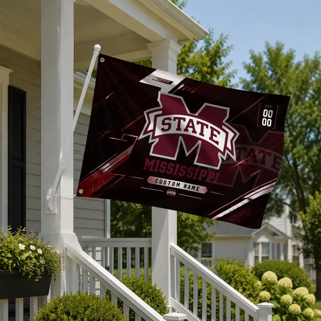 Mississippi State Bulldogs House Flag Personalized Speed Slashes Maroon New Arrival Mississippi State Bulldogs House Flag Personalized Speed Slashes Maroon New Arrival