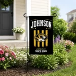 Missouri Tigers Garden Flag Custom Distressed Stripes Black Best Selling