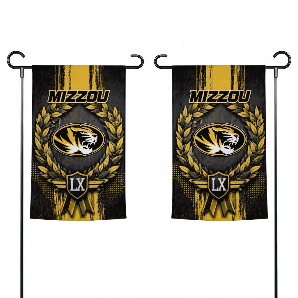 Missouri Tigers Garden Flag Custom Laurel Wreath Black Fashion Forward Missouri Tigers Garden Flag Custom Laurel Wreath Black Fashion Forward