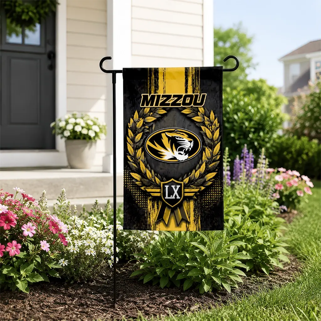 Missouri Tigers Garden Flag Custom Laurel Wreath Black New Arrival Missouri Tigers Garden Flag Custom Laurel Wreath Black New Arrival