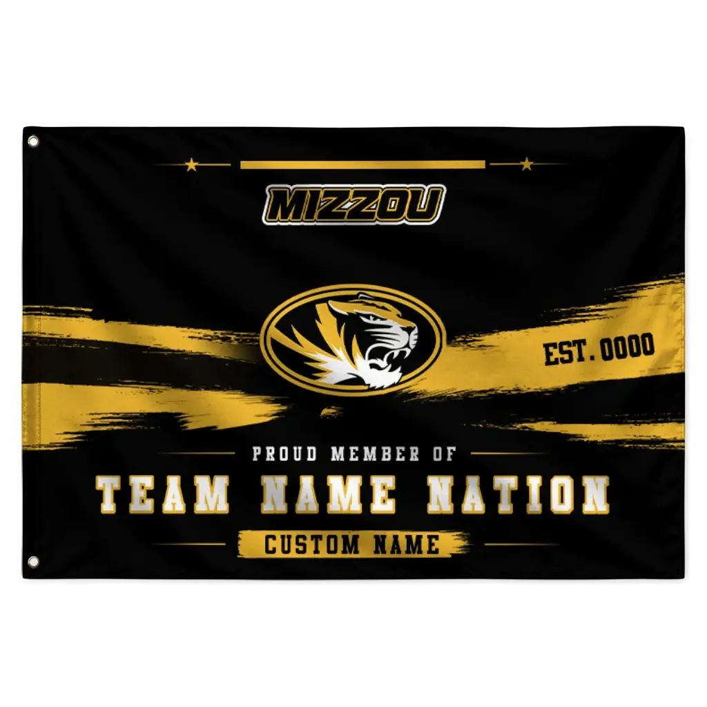 Missouri Tigers House Flag Customized Brushed Streaks Black Best Selling Missouri Tigers House Flag Customized Brushed Streaks Black Best Selling