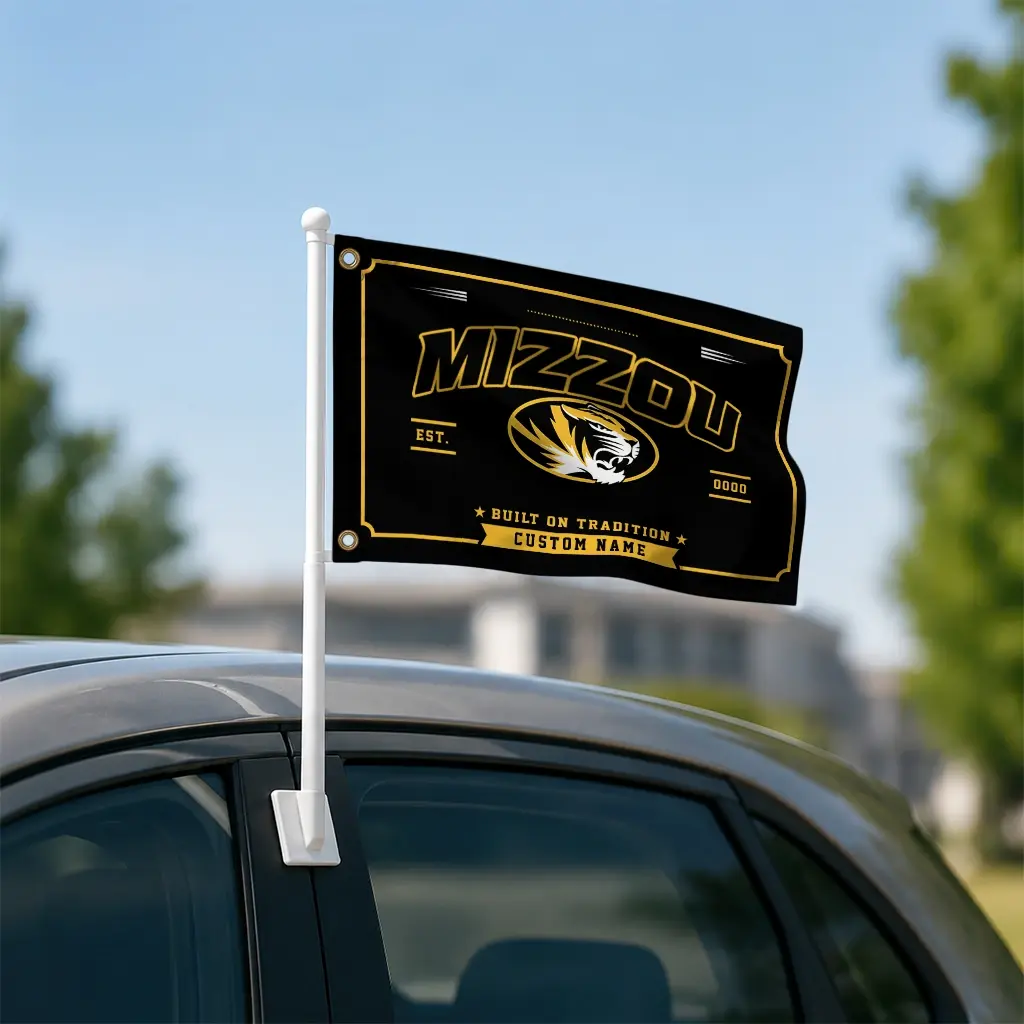 Missouri Tigers House Flag Customized Ornate Border Black Latest Model Missouri Tigers House Flag Customized Ornate Border Black Latest Model