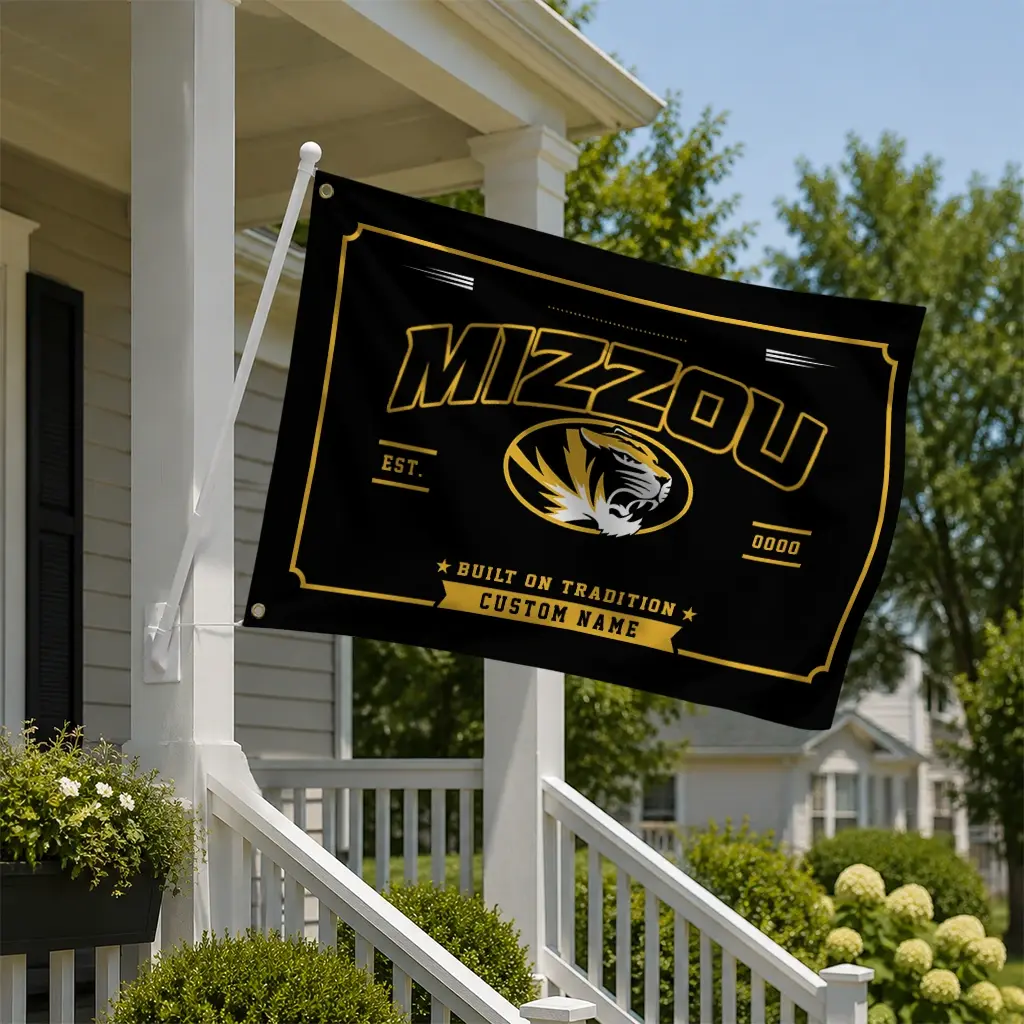 Missouri Tigers House Flag Customized Ornate Border Black New Arrival Missouri Tigers House Flag Customized Ornate Border Black New Arrival