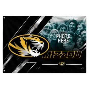 Missouri Tigers House Flag Personalized Diagonal Stripes Black Best Selling