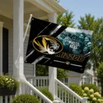 Missouri Tigers House Flag Personalized Diagonal Stripes Black Best Selling