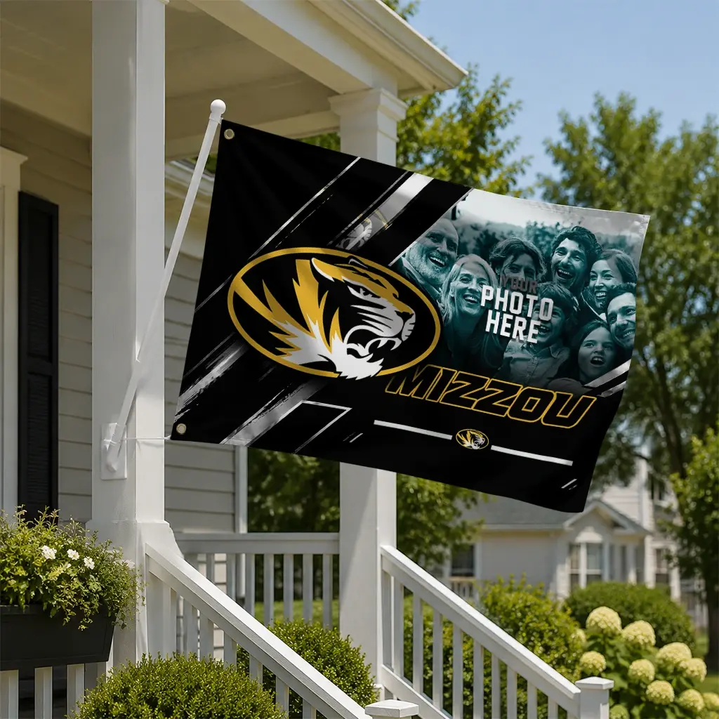 Missouri Tigers House Flag Personalized Diagonal Stripes Black New Arrival Missouri Tigers House Flag Personalized Diagonal Stripes Black New Arrival