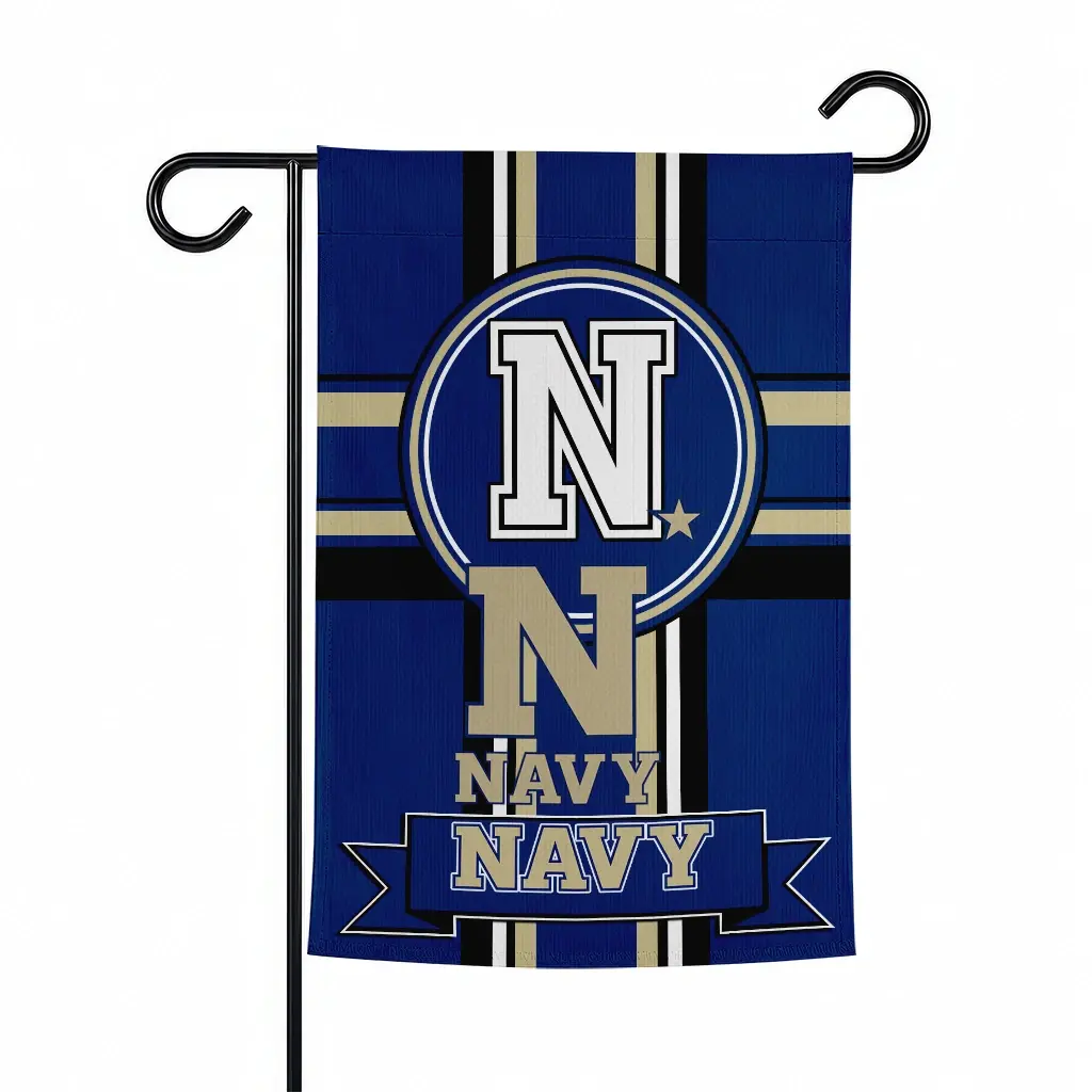 Navy Midshipmen Garden Flag Custom Circle Medallion Blue Best Selling Navy Midshipmen Garden Flag Custom Circle Medallion Blue Best Selling