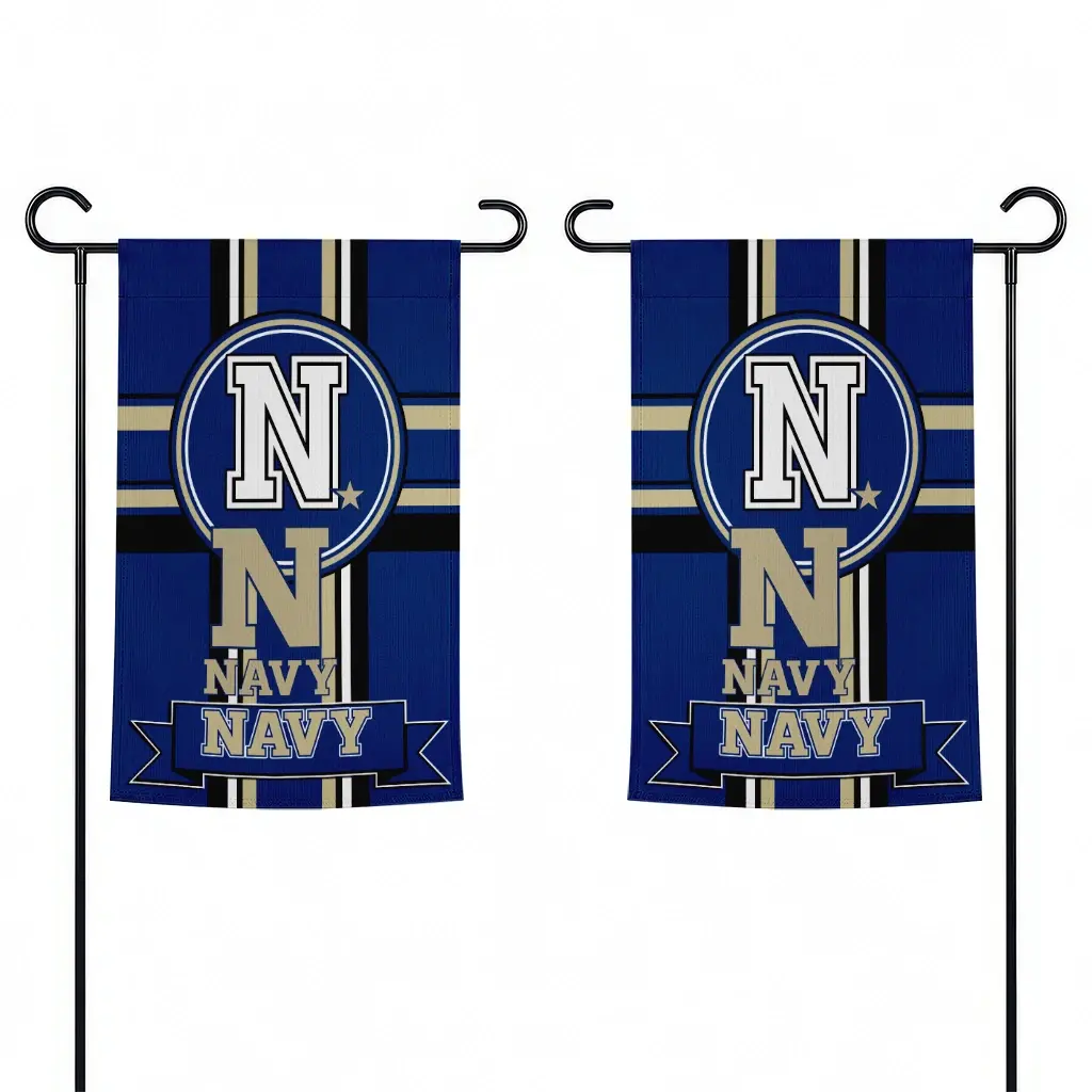 Navy Midshipmen Garden Flag Custom Circle Medallion Blue Fashion Forward Navy Midshipmen Garden Flag Custom Circle Medallion Blue Fashion Forward