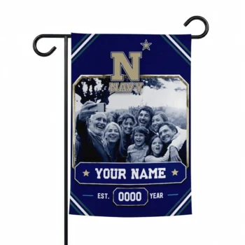 Navy Midshipmen Garden Flag - Personalized Photo Frame Blue