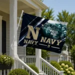 Navy Midshipmen House Flag Customized Diagonal Stripes Blue Best Selling