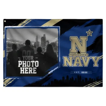 Navy Midshipmen House Flag Personalized Framed Photo Blue Black Best Selling