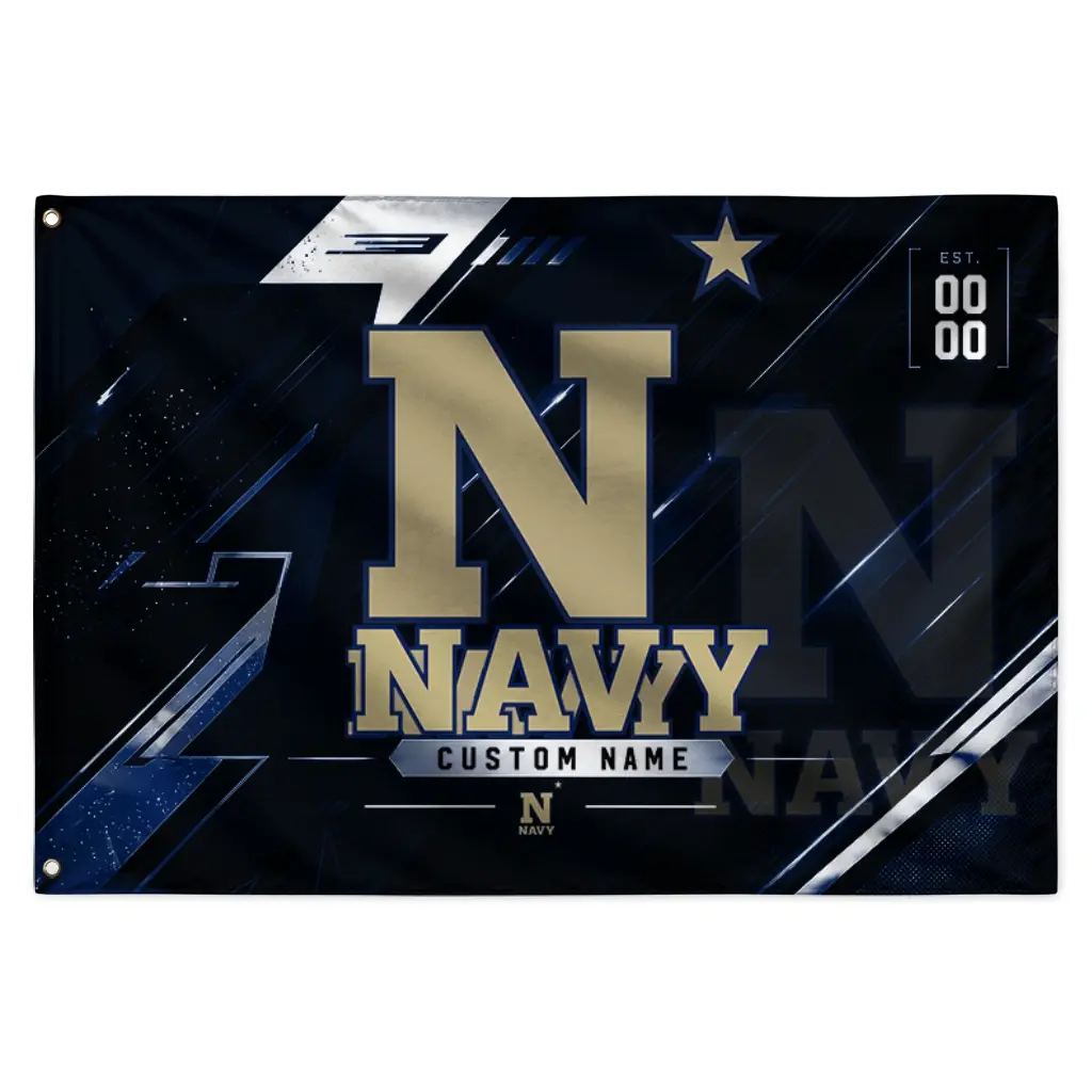 Navy Midshipmen House Flag Personalized Speed Slashes Blue Best Selling Navy Midshipmen House Flag Personalized Speed Slashes Blue Best Selling