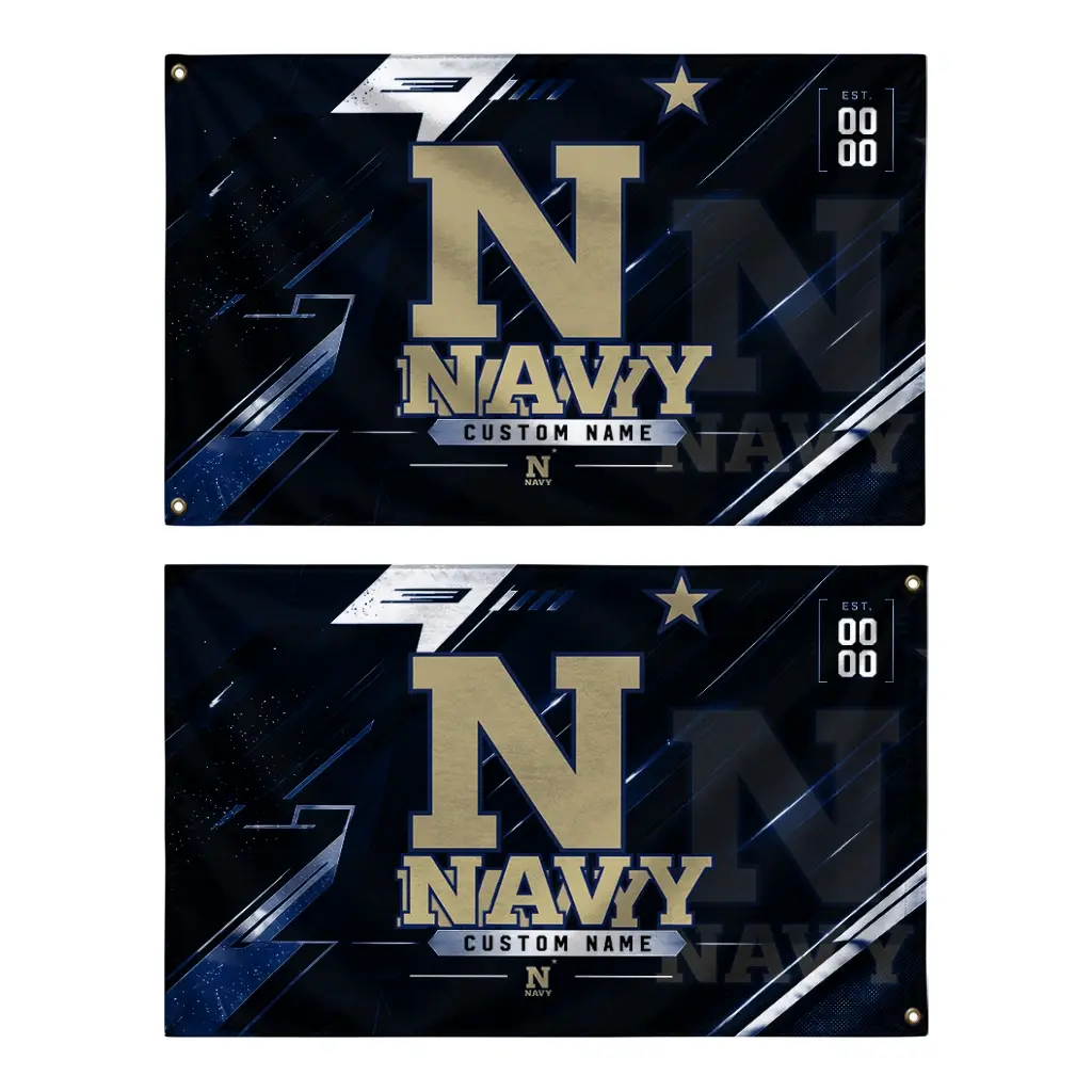 Navy Midshipmen House Flag Personalized Speed Slashes Blue Fashion Forward Navy Midshipmen House Flag Personalized Speed Slashes Blue Fashion Forward
