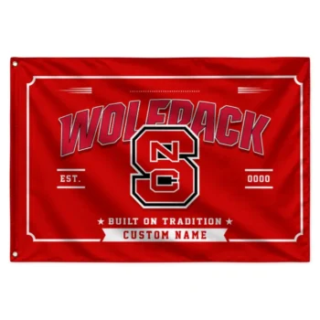 Nc State Wolfpack House Flag Customized Ornate Border Red Best Selling