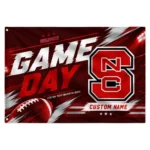 Nc State Wolfpack House Flag Personalized Action Streaks Red Best Selling