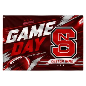 Nc State Wolfpack House Flag Personalized Action Streaks Red Best Selling