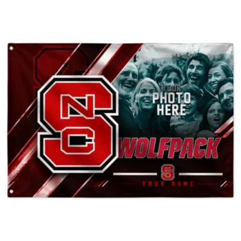 Nc State Wolfpack House Flag Personalized Diagonal Stripes Red Best Selling
