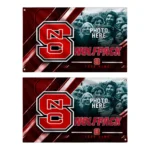 Nc State Wolfpack House Flag Personalized Diagonal Stripes Red Best Selling