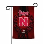Nebraska Cornhuskers Garden Flag Customized Laurel Wreath Red Best Selling