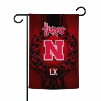 Nebraska Cornhuskers Garden Flag Customized Laurel Wreath Red Best Selling