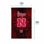 Nebraska Cornhuskers Garden Flag Customized Laurel Wreath Red Best Selling