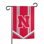 Nebraska Cornhuskers Garden Flag Personalized Chevron Stripes Red Best Selling