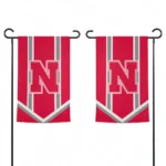 Nebraska Cornhuskers Garden Flag Personalized Chevron Stripes Red Best Selling
