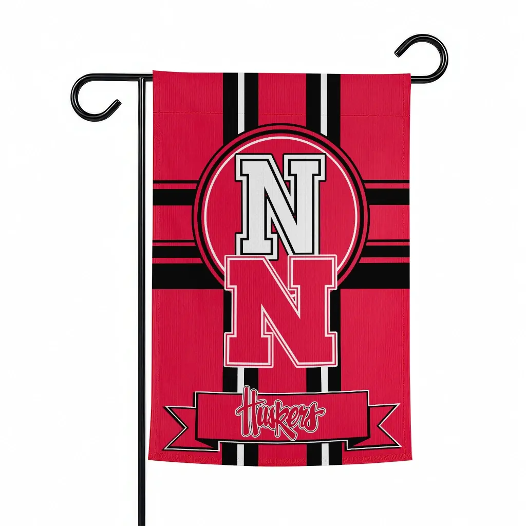 Nebraska Cornhuskers Garden Flag Personalized Circle Medallion Red Best Selling Nebraska Cornhuskers Garden Flag Personalized Circle Medallion Red Best Selling