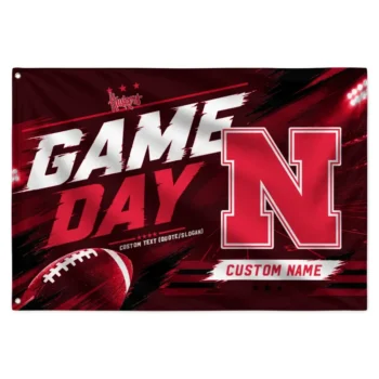 Nebraska Cornhuskers House Flag Custom Action Streaks Red Best Selling