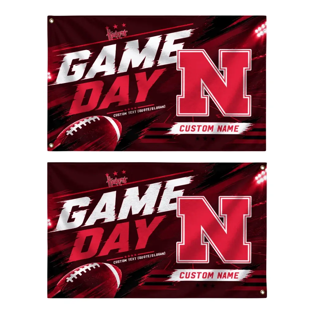 Nebraska Cornhuskers House Flag Custom Action Streaks Red Fashion Forward Nebraska Cornhuskers House Flag Custom Action Streaks Red Fashion Forward