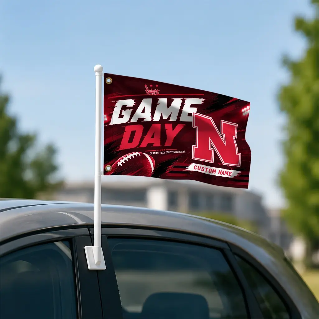 Nebraska Cornhuskers House Flag Custom Action Streaks Red Latest Model Nebraska Cornhuskers House Flag Custom Action Streaks Red Latest Model
