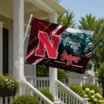 Nebraska Cornhuskers House Flag Custom Diagonal Stripes Red Best Selling