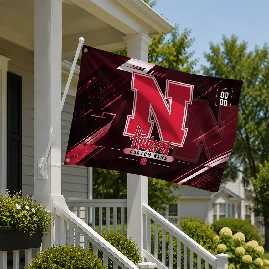 Nebraska Cornhuskers House Flag Customized Speed Slashes Red New Arrival Nebraska Cornhuskers House Flag Customized Speed Slashes Red New Arrival