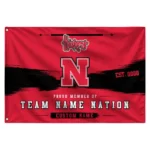 Nebraska Cornhuskers House Flag Personalized Brushed Streaks Red Best Selling
