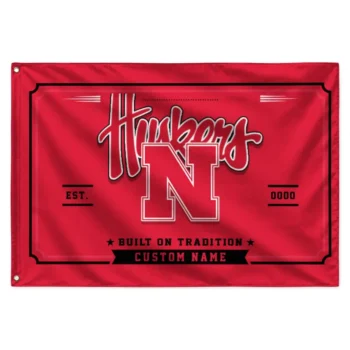 Nebraska Cornhuskers House Flag Personalized Ornate Border Red Best Selling