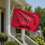 Nebraska Cornhuskers House Flag Personalized Ornate Border Red Best Selling