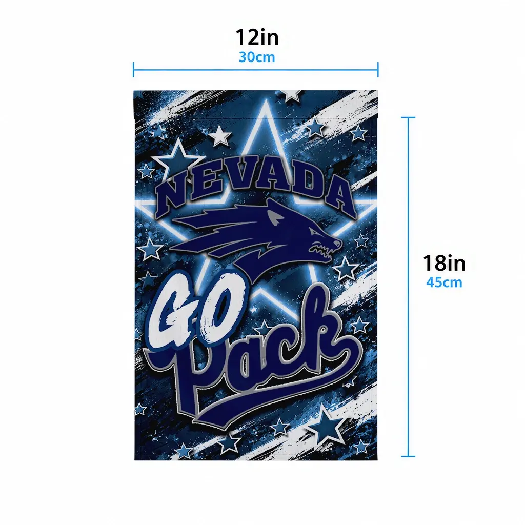Nevada Wolf Pack Garden Flag Custom Glowing Star Blue High Quality Nevada Wolf Pack Garden Flag Custom Glowing Star Blue High Quality