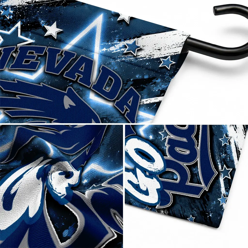 Nevada Wolf Pack Garden Flag Custom Glowing Star Blue Latest Model Nevada Wolf Pack Garden Flag Custom Glowing Star Blue Latest Model