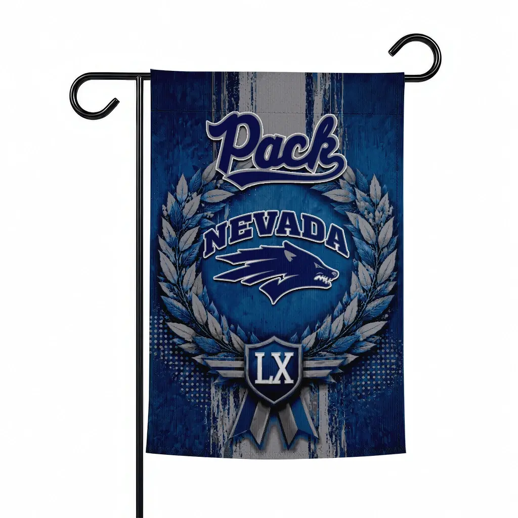 Nevada Wolf Pack Garden Flag Customized Laurel Wreath Blue Best Selling Nevada Wolf Pack Garden Flag Customized Laurel Wreath Blue Best Selling