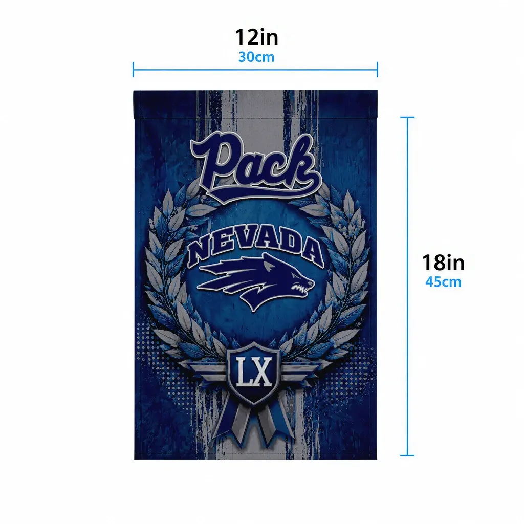 Nevada Wolf Pack Garden Flag Customized Laurel Wreath Blue High Quality Nevada Wolf Pack Garden Flag Customized Laurel Wreath Blue High Quality