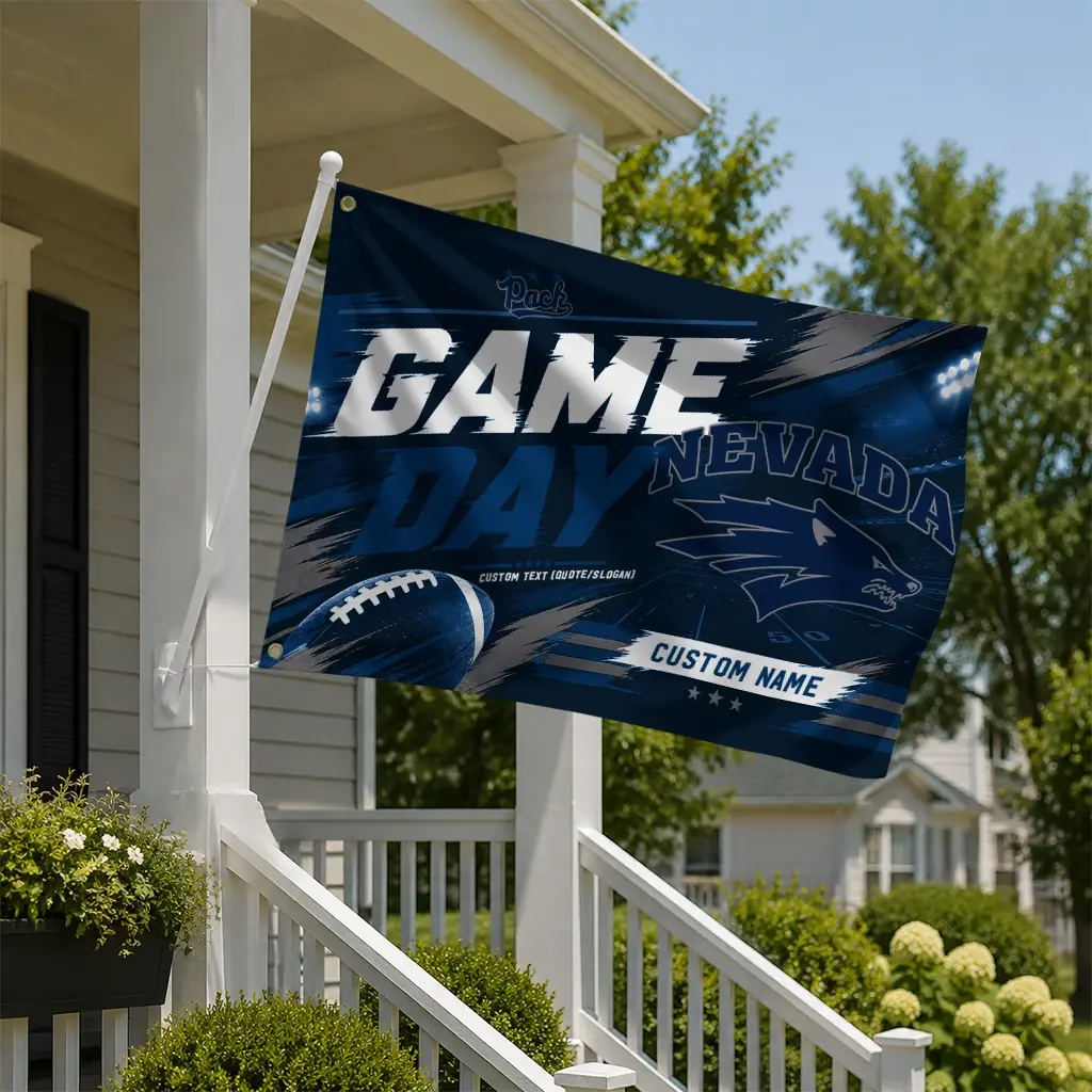 Nevada Wolf Pack House Flag Custom Action Streaks Blue New Arrival Nevada Wolf Pack House Flag Custom Action Streaks Blue New Arrival
