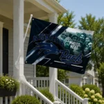 Nevada Wolf Pack House Flag Custom Diagonal Stripes Blue Best Selling
