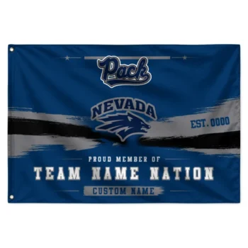 Nevada Wolf Pack House Flag Personalized Brushed Streaks Blue Best Selling