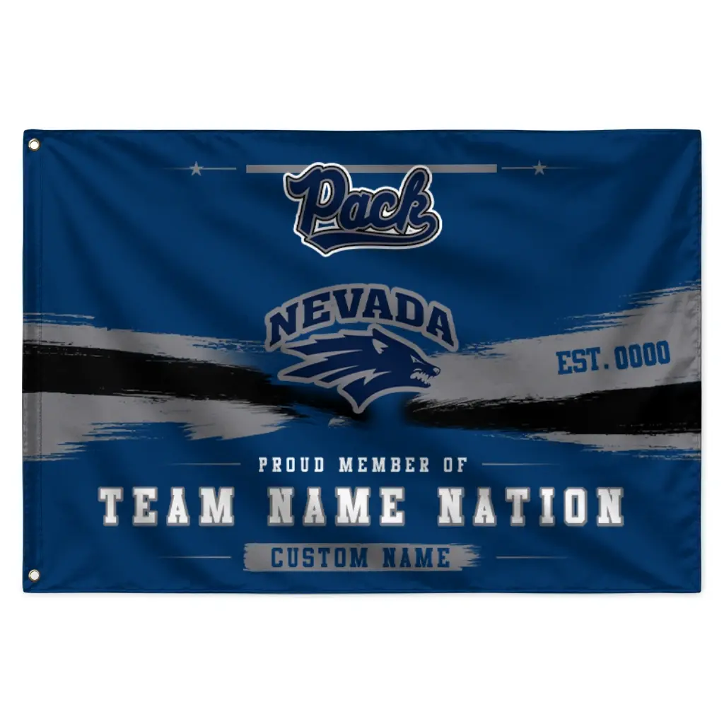 Nevada Wolf Pack House Flag Personalized Brushed Streaks Blue Best Selling Nevada Wolf Pack House Flag Personalized Brushed Streaks Blue Best Selling