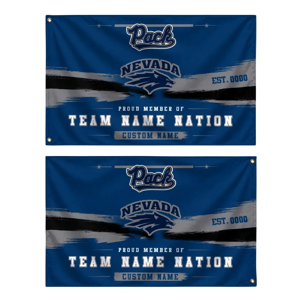 Nevada Wolf Pack House Flag Personalized Brushed Streaks Blue Fashion Forward Nevada Wolf Pack House Flag Personalized Brushed Streaks Blue Fashion Forward