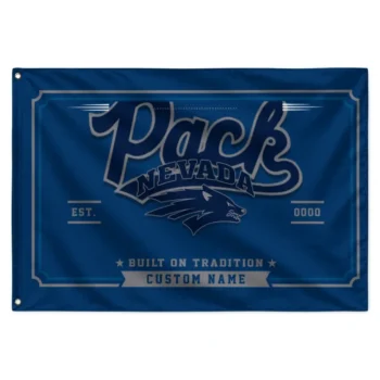 Nevada Wolf Pack House Flag Personalized Ornate Border Blue Best Selling