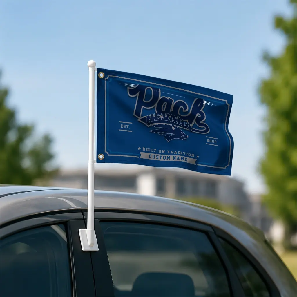 Nevada Wolf Pack House Flag Personalized Ornate Border Blue Latest Model Nevada Wolf Pack House Flag Personalized Ornate Border Blue Latest Model